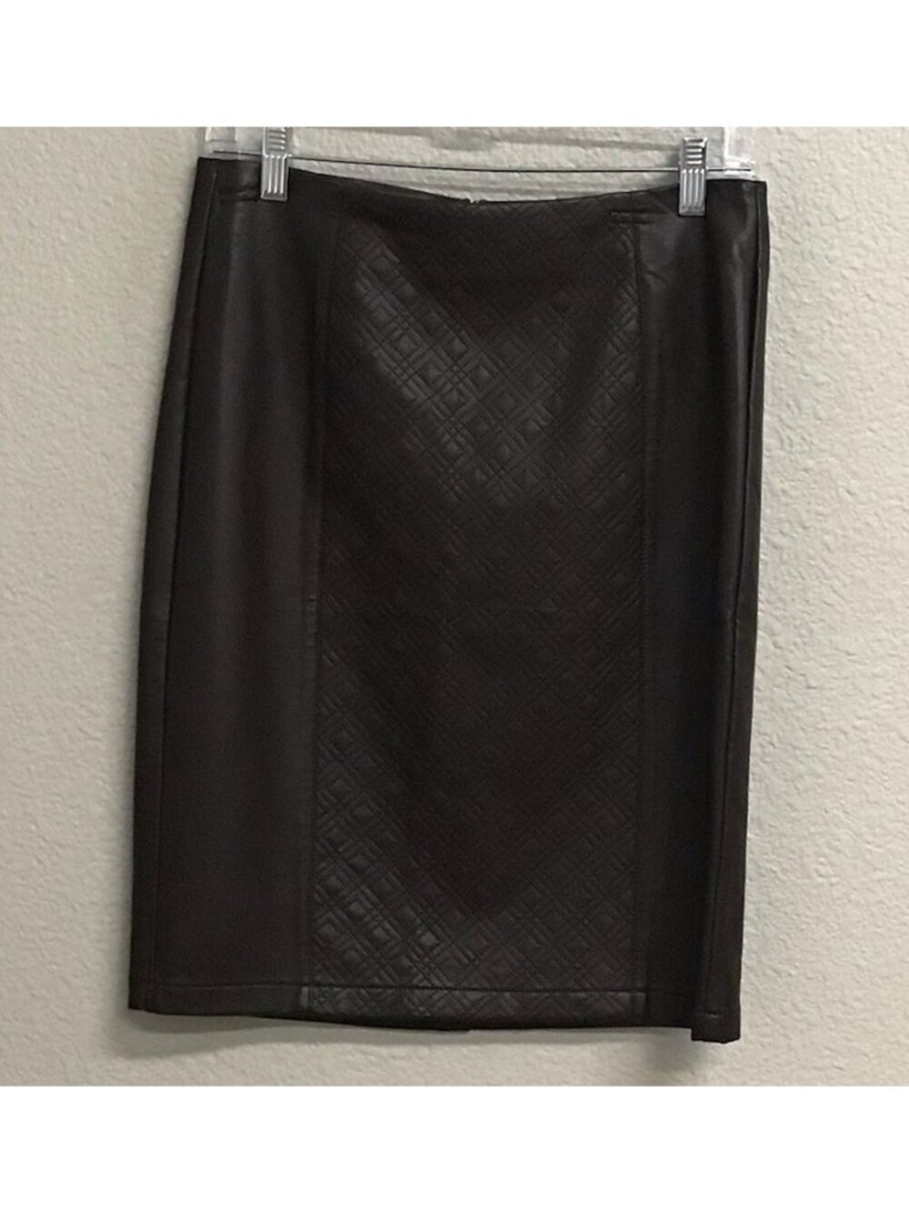 Tribal Women's Faux Leather Career Pencil Skirt Lined Solid Brown Size 4